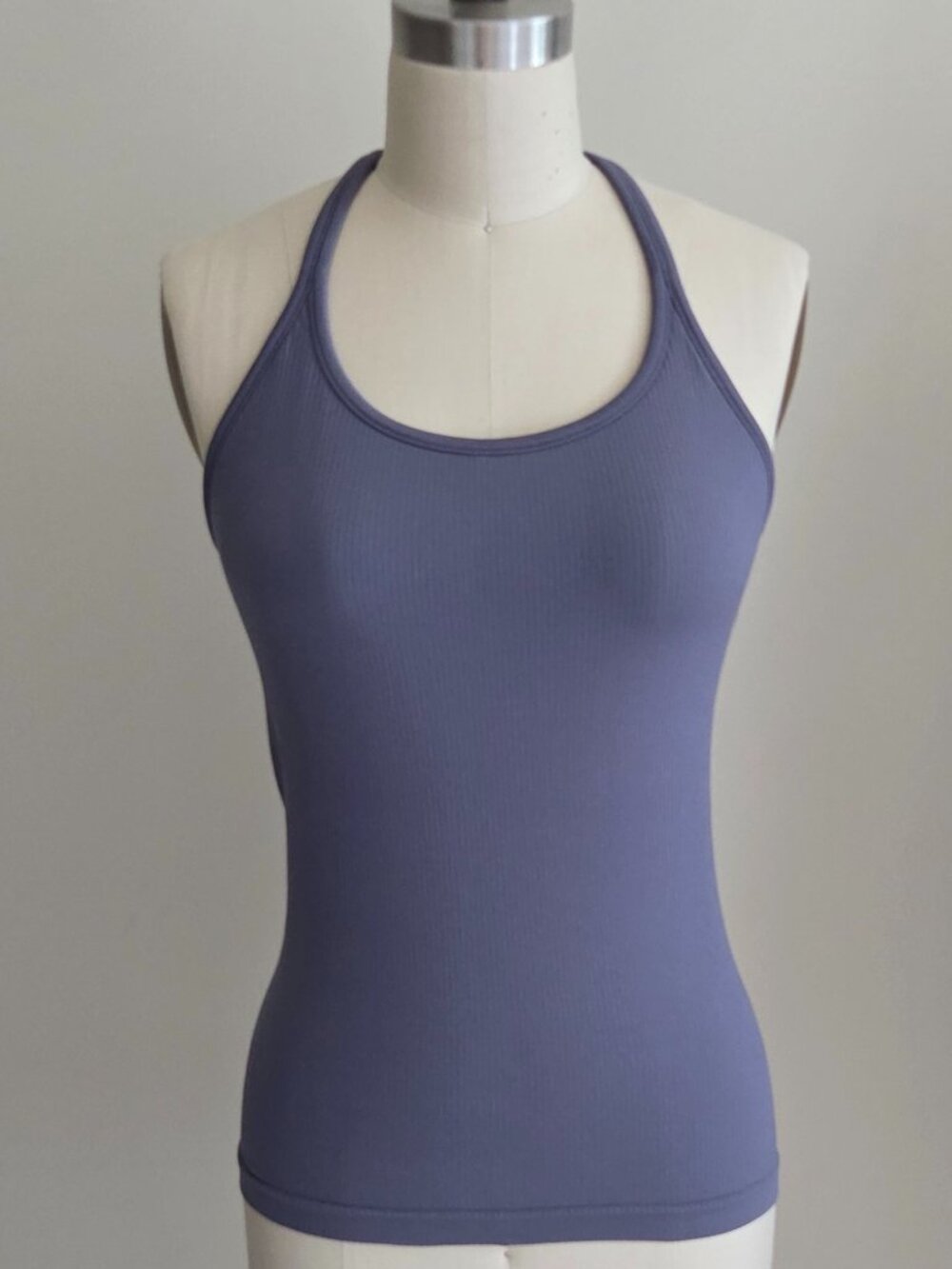 Athleta Renew Built-In Bra Tank Top Gray Blue Size Small A-C
